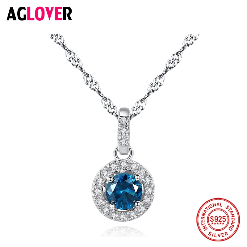 Женское ожерелье из серебра 925 пробы с цирконом|Ожерелья| |