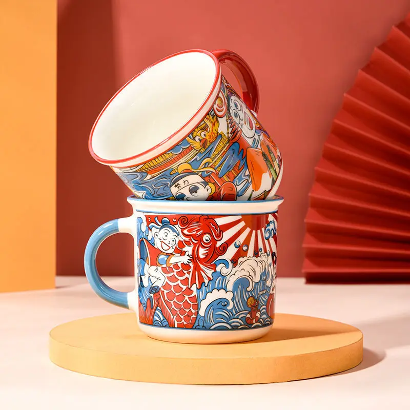 

Керамическая кружка Guochao в стиле ретро, 390 мл