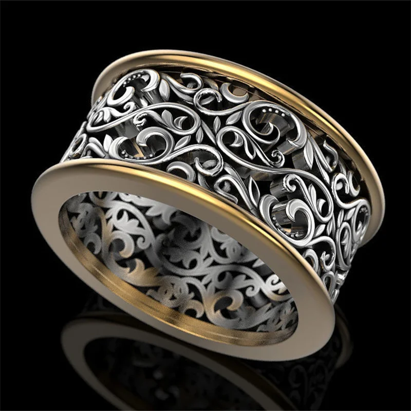 

Rings 2021 trend Creative retro hollow pattern alloy men's ring wholesale