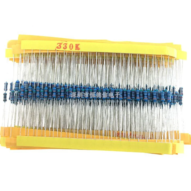 

1/4W 0.25W Metal Film Resistance 1% Accuracy Five-color Ring 100PCS/lot 10Ω、20Ω、47Ω、100Ω、150Ω、220Ω、240Ω、270Ω、330Ω、 470Ω、510Ω