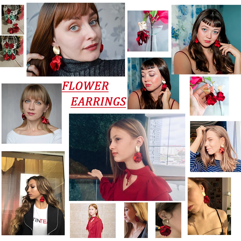 Серьги-Подвески ручной работы с красными кристаллами женские массивные Висячие