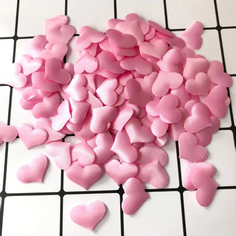 pink 200 шт./лот, цветные конфетти в виде сердца из нетканого материала, вечерние украшения для мальчиков на первый день рождения, рождественские украшения для дома, декор на День святого Валентина - Цвет: pink