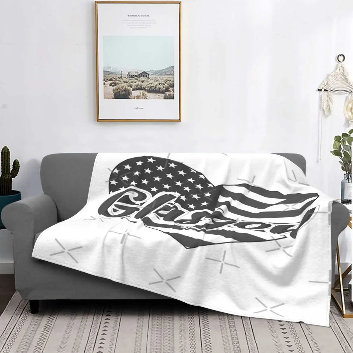 

Manta a cuadros para la cama, edredones a cuadros mullidos con diseño de corazón de amor de los Estados Unidos, Nueva York, 2