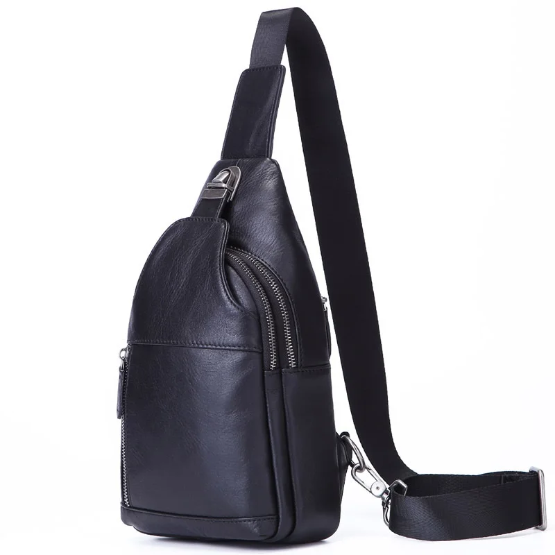 Хит продаж новый стиль Черная мужская сумка через плечо полностью зернистая кожа