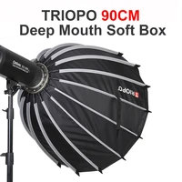 triopo 90cm professional parabolic photography softbox bowen flash deep mouth soft light box for bowens mount studio flash