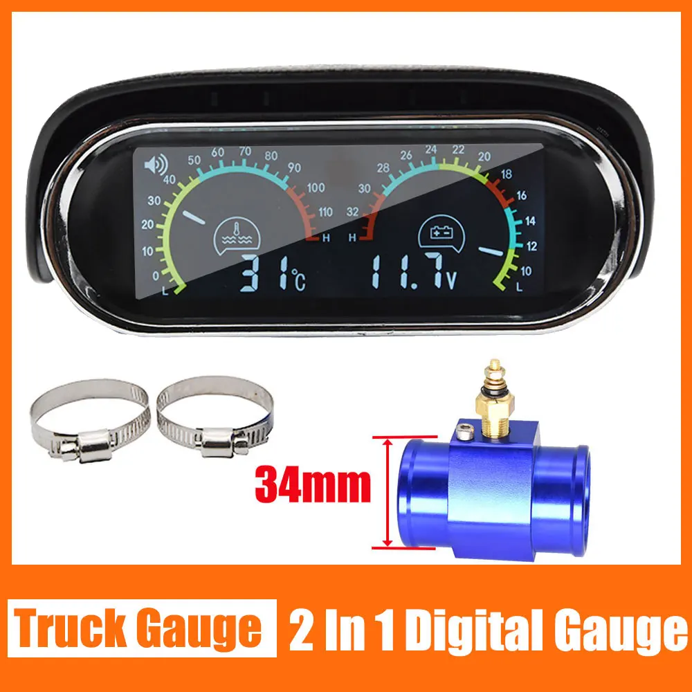 2 в 1 измеритель напряжения воды датчик температуры + 34 мм адаптер 10 Датчик 1/8NPT 12 В