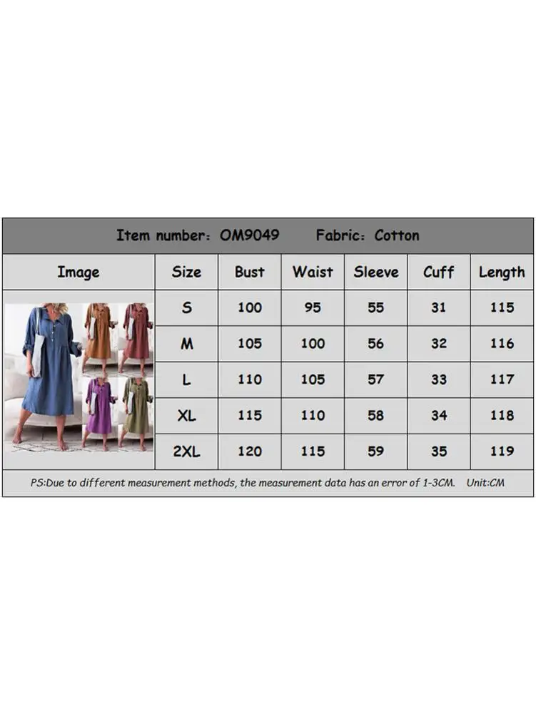

Ladies Dress Women Casual Long Sleeve Turn-down Collar Solid Color Midi Skirt Stitching Irregular Loose Waist Dress
