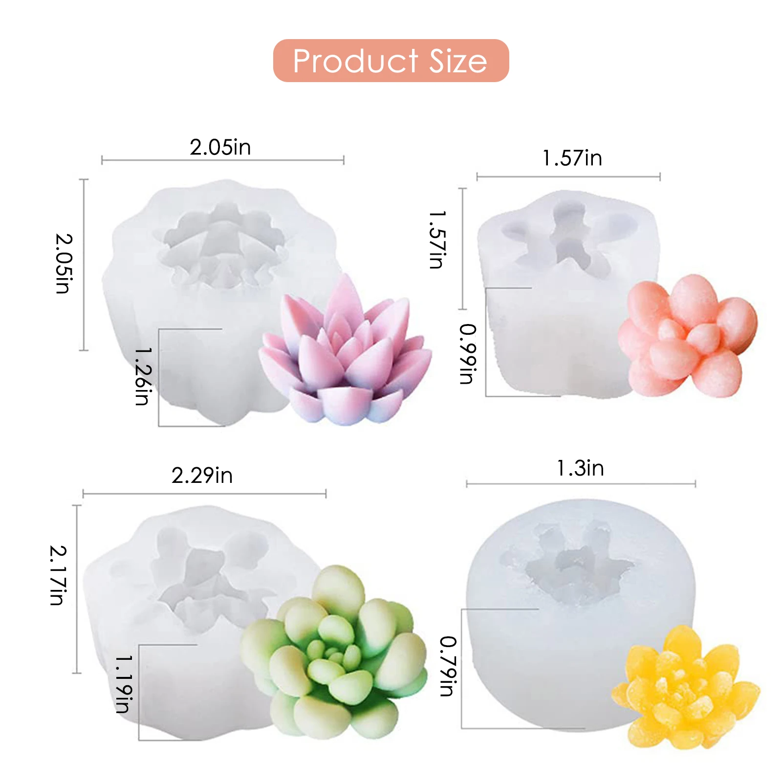

4 Pieces Of Succulent Silicone Resin Mold, Lotus Epoxy Resin Mold, Resin Crafts DIY 3D Flower Casting Mold