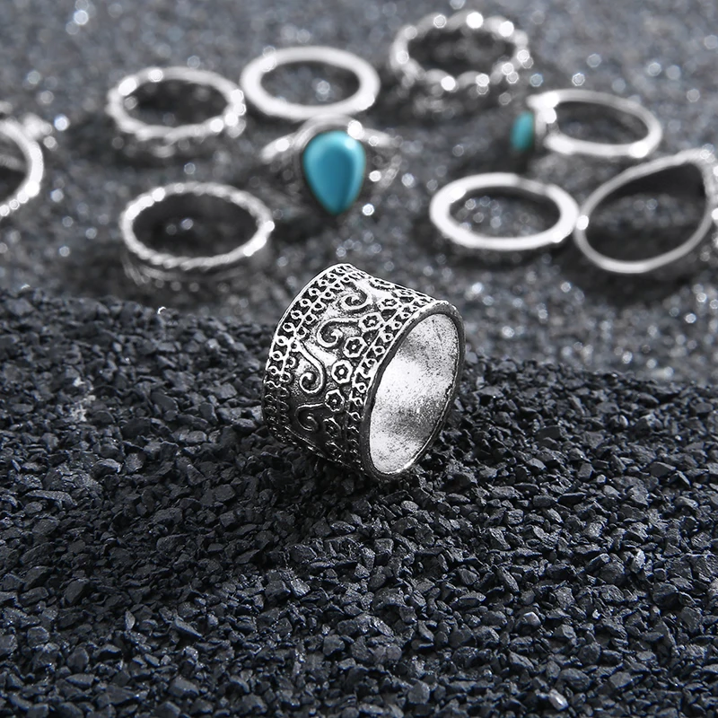 Комплект колец Sainio в стиле ретро с опалами и камнями бохо кольца на палец