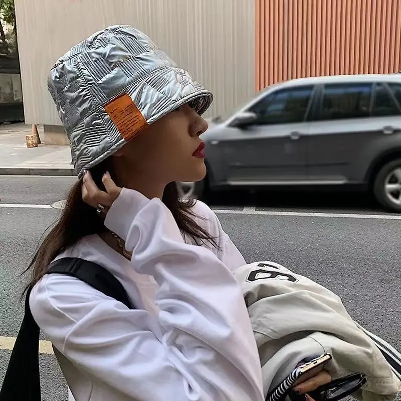 

New Harajuku PU Sticker Bob Bucket Hats Solid Color For Men Women Outdoor Travel Fisherman Panama Cap Hip-Hop Street Fishing Hat