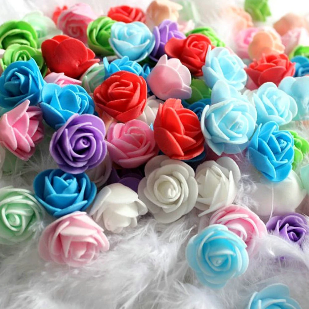 500 шт ПЭ пена Роза голова искусственный цветок для DIY медведь кукла многоцветный