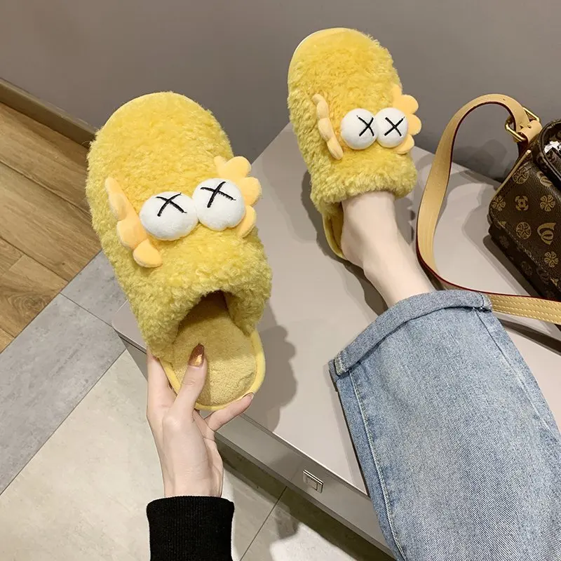 Женские зимние домашние тапочки мультяшная обувь мягкие теплые для спальни и |