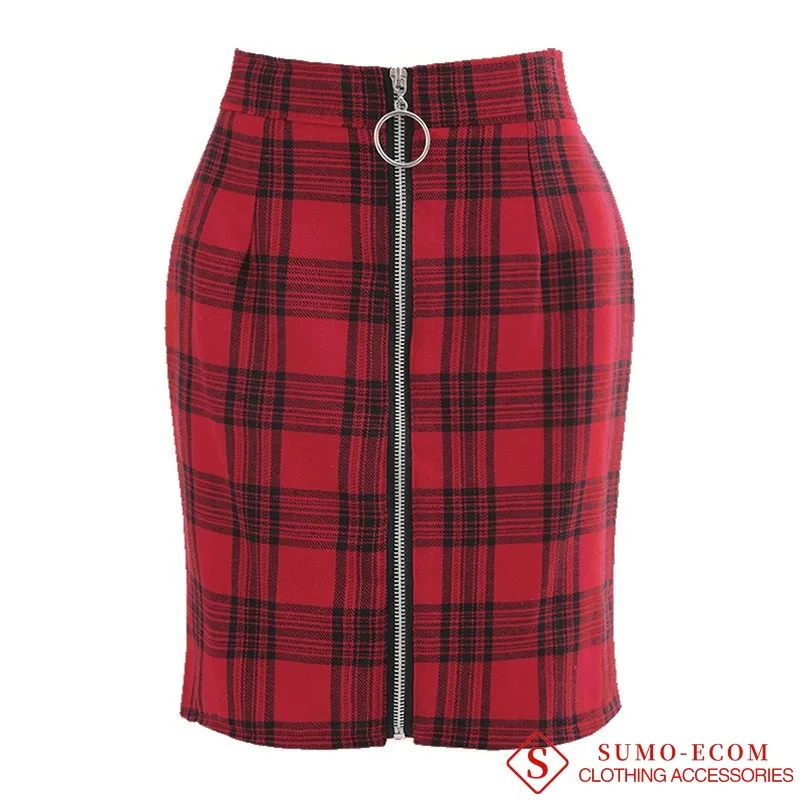 

Korea Patchwork Plaid Wrap Hip Skirt Women Girl Student Chic Short Skirts Fashion Casual Mini Skirts Summer A-line Zipper Skirts