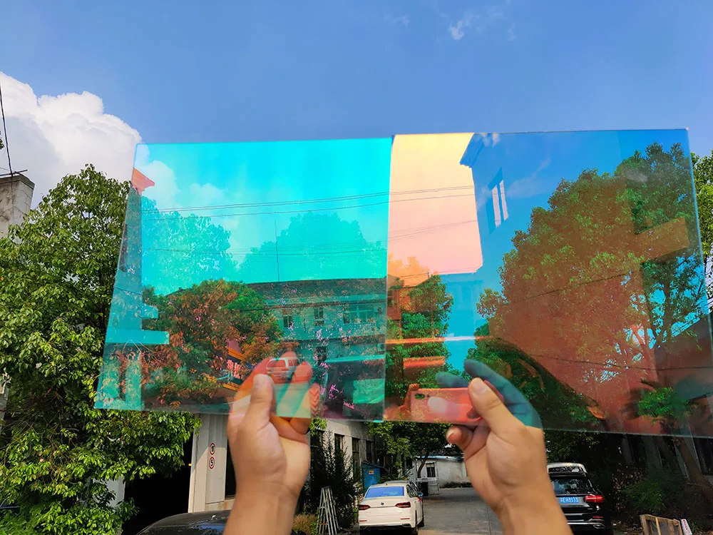 Голографическая оконная пленка Sunice с эффектом радуги украшение из