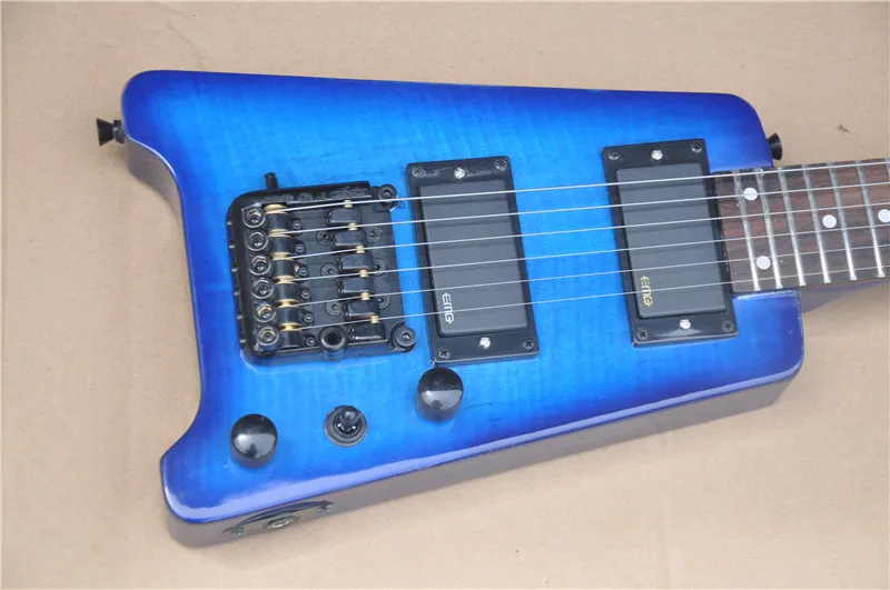 6 ой Электрогитары 24 Лады с гриф из красного дерева без бабки голубой цвет тела