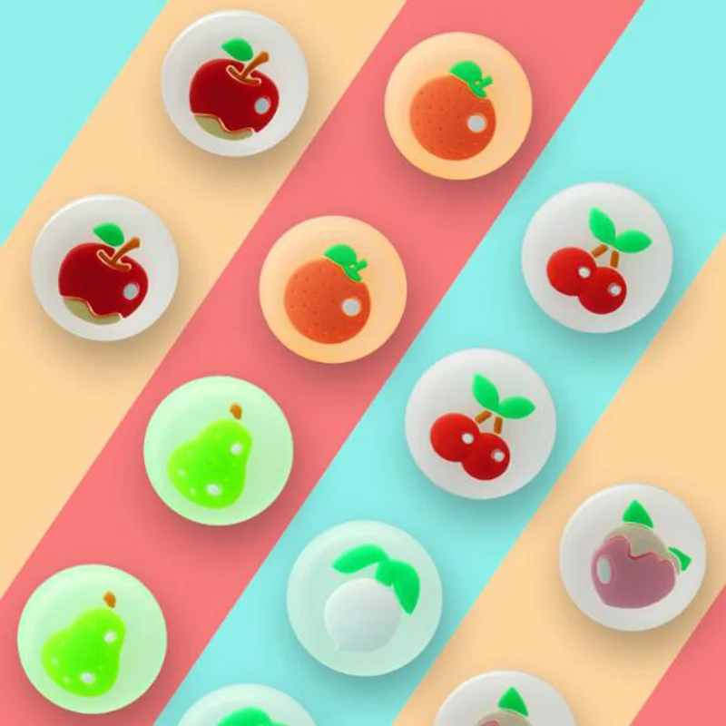 Силиконовые вишня груша с фруктовым принтом Стик ручка Кепки джойстик Защитная