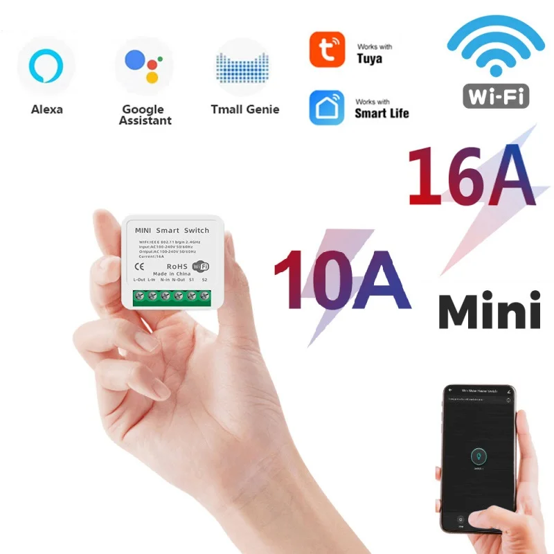 

10A/16A экшн-камера с Wi-Fi Беспроводной интеллектуальный коммутационный модуль с таймером Беспроводной Smart Home приложение Управление автоматиза...