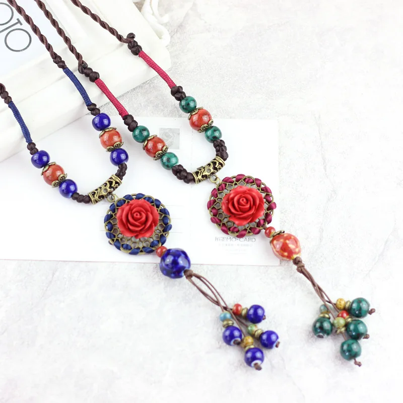 Новые модные женские подвески в виде цветов личности винтажном этническом стиле