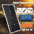 Набор солнечных панелей 100Вт, гибкие, для системы зарядки батарей 12В, для использования дома, в машине, в кемпинге