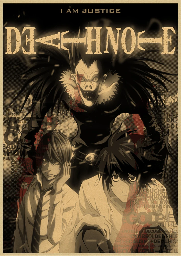 Известный неизвестный комиксов Death Note постер из крафт бумаги настенный стикер