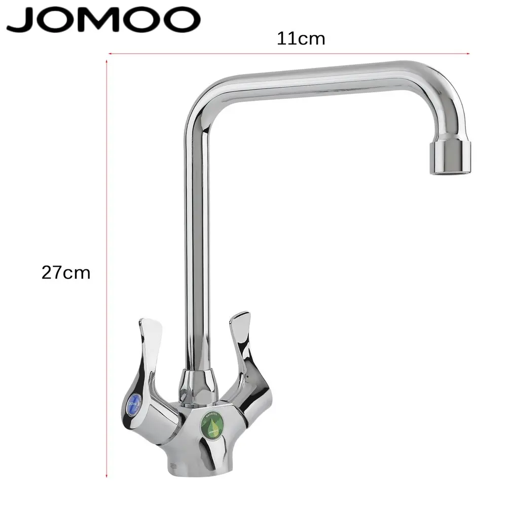 Хромированный водопроводный кран JOMOO из кремниевой латуни кухонный с вращением
