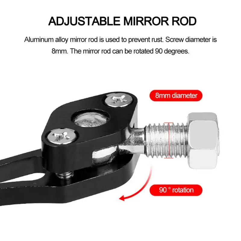 

8mm Universal Bike Mirrors Basic Motorcycle Electric Bicycle Mountain Bike Rearview Mirror Riding Equipment Cool Personality