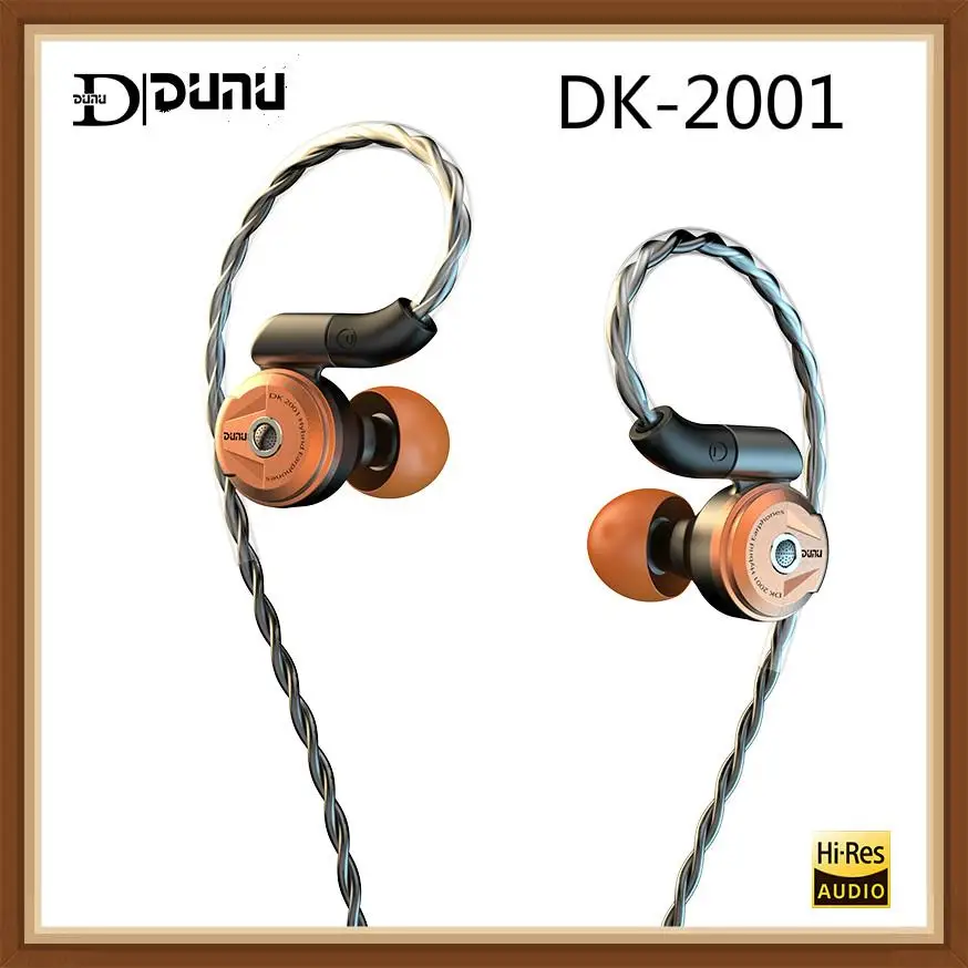 Гибридные драйверы DUNU DK 2001 In ear Headpho Hi Res (3BA + 1DD) наушники IEM с самофиксирующейся