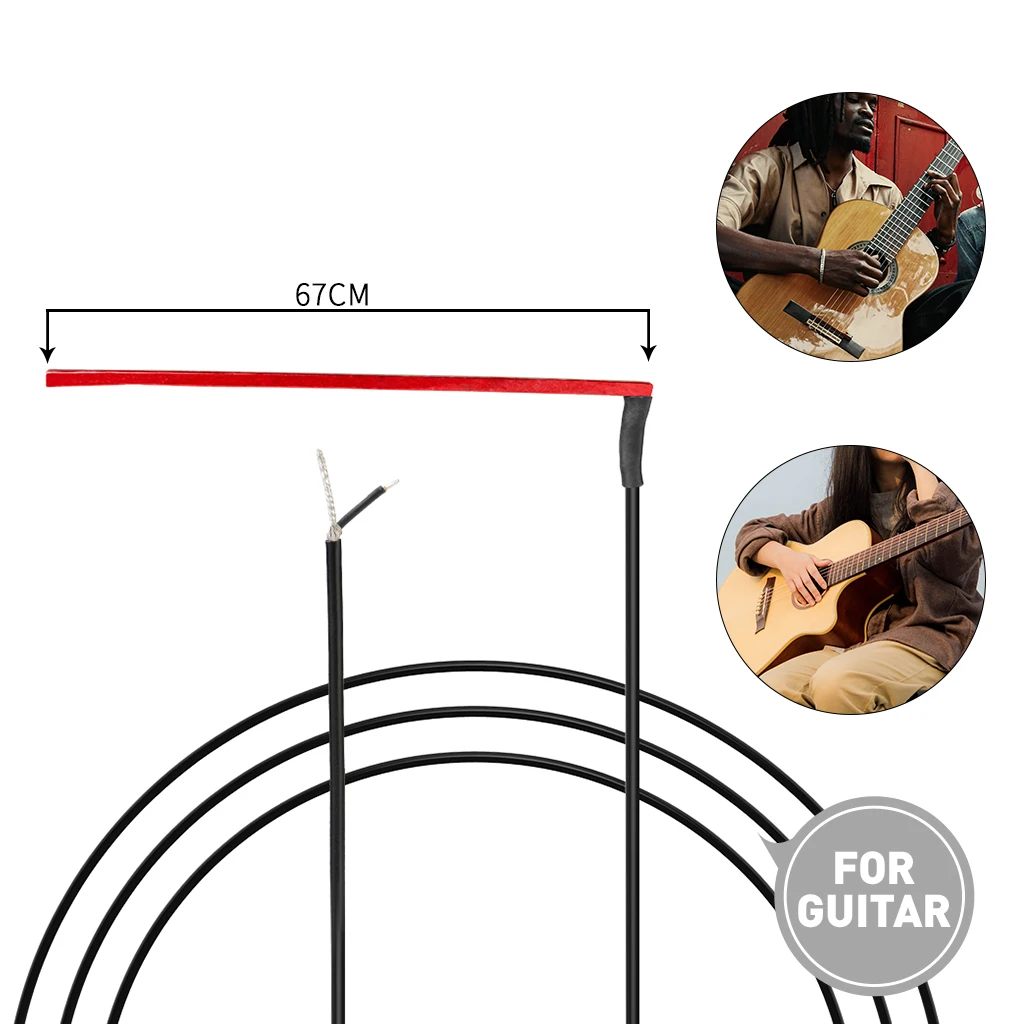 

5pcs 67mm Under Saddle Piezo Pickup Classical Acoustic Guitar Saddle Piezo Red Transducer Pickup Without 2.5mm Jack