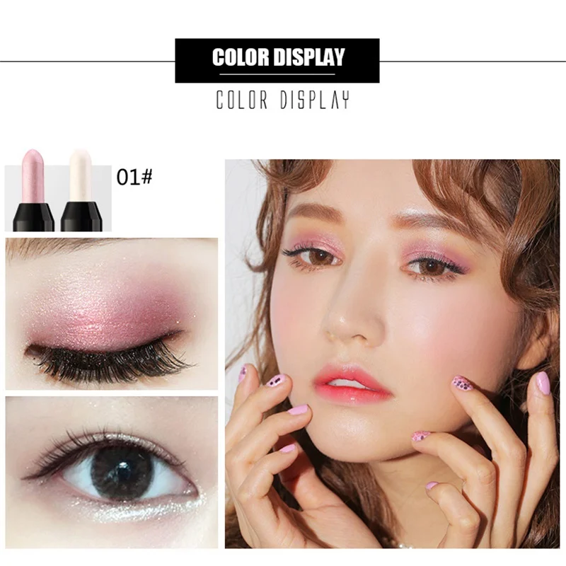 Двухглавый шелкопрядный карандаш для теней век косметический пигмент