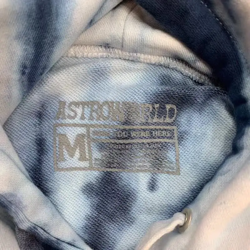 Мужские и женские свитшоты Astroworld Hoodies с изображением Трэвиса Скотта Тур астронавт логотип печать толстовка с галстуком-крашеный спиральный Striation Kanye