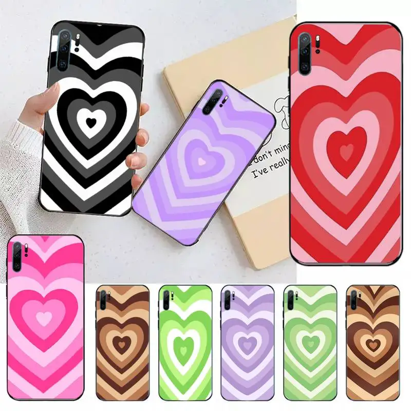 

Heart Circle Latte Love Coffee Phone Case For Huawei honor Mate P 10 20 30 40 i 9 8 pro x Lite smart 2019 nova 5t funda coque