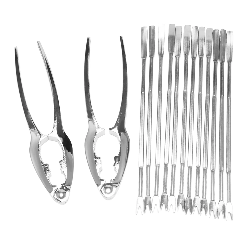 

Lobster Crackers and Picks Set, Crab Leg Cracker Tools, Stainless Steel Seafood Crackers and Forks Nut Cracker 14 Pcs