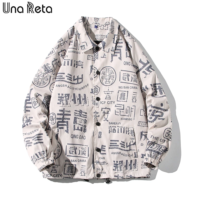 

Una Reta Print Jackets Men Autumn Spring 2022 Men Clothing New Casual Long Sleeve Coat Jacket Men's Jacket