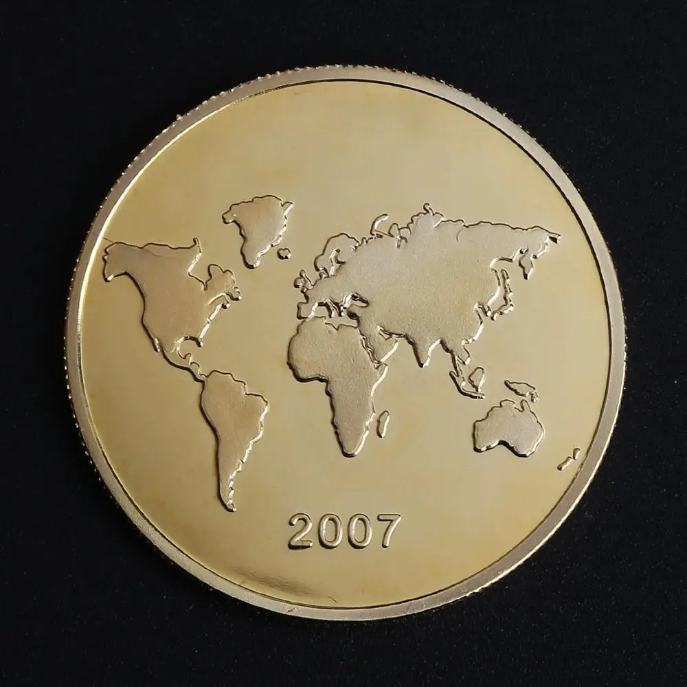 Позолоченная монета Бразилия Христос Искупитель Новые Семь чудес мира монеты