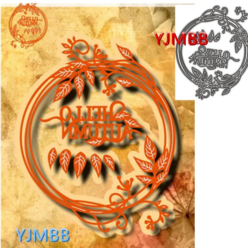 

YJMBB New Round Flower Leaf Rattan Circle Metal Cutting Dies Scrapbook Album Paper DIY Card Craft Embossing Die Cutting