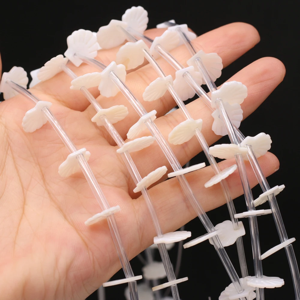 

10pcs New Hot Natural Freshwater White Shell Loose Beads for Necklace Bracelet Jewelry Making Women Gift Size 13x13mm