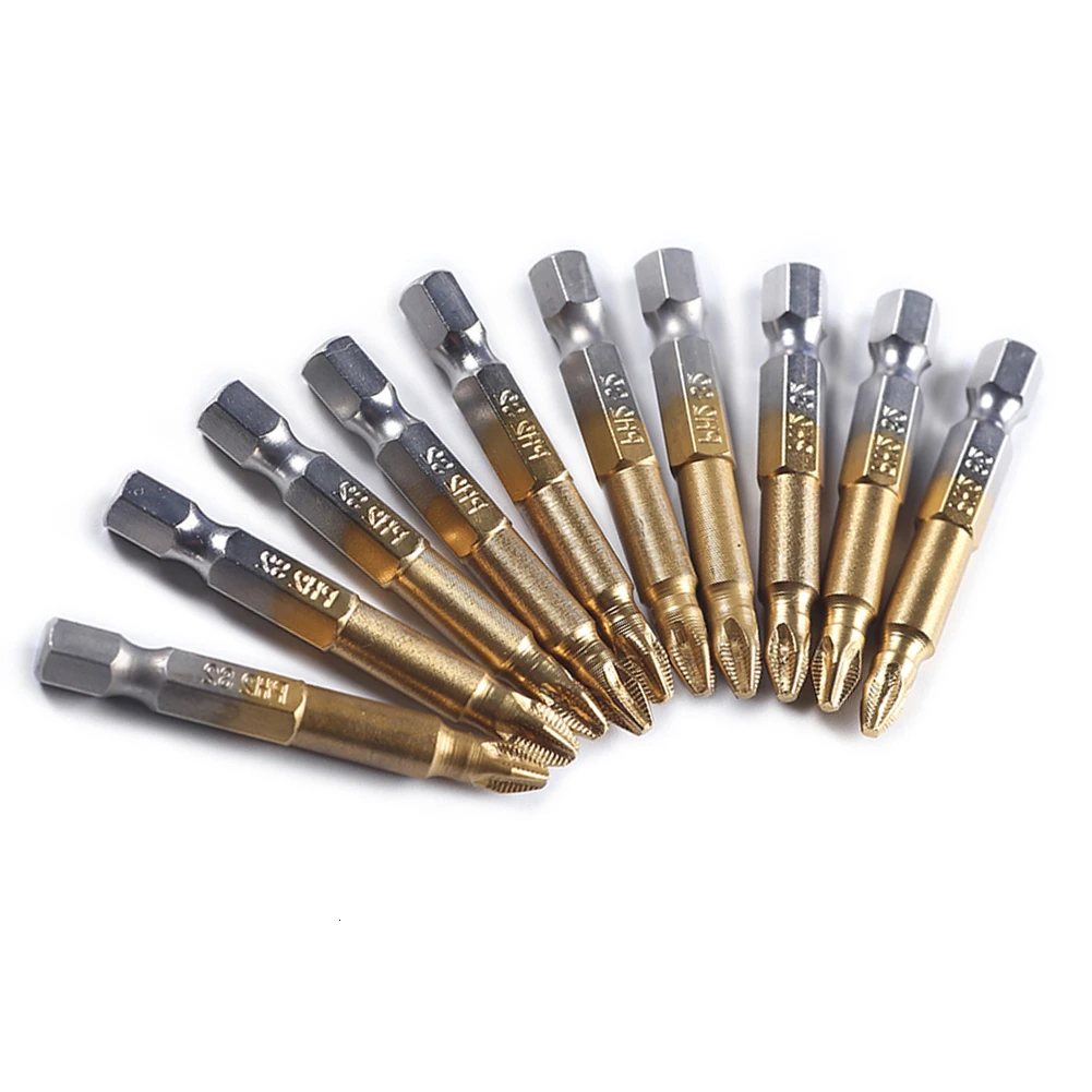 Набор сверл отверток PH2 с титановым покрытием шестигранным хвостовиком 1/4 дюйма