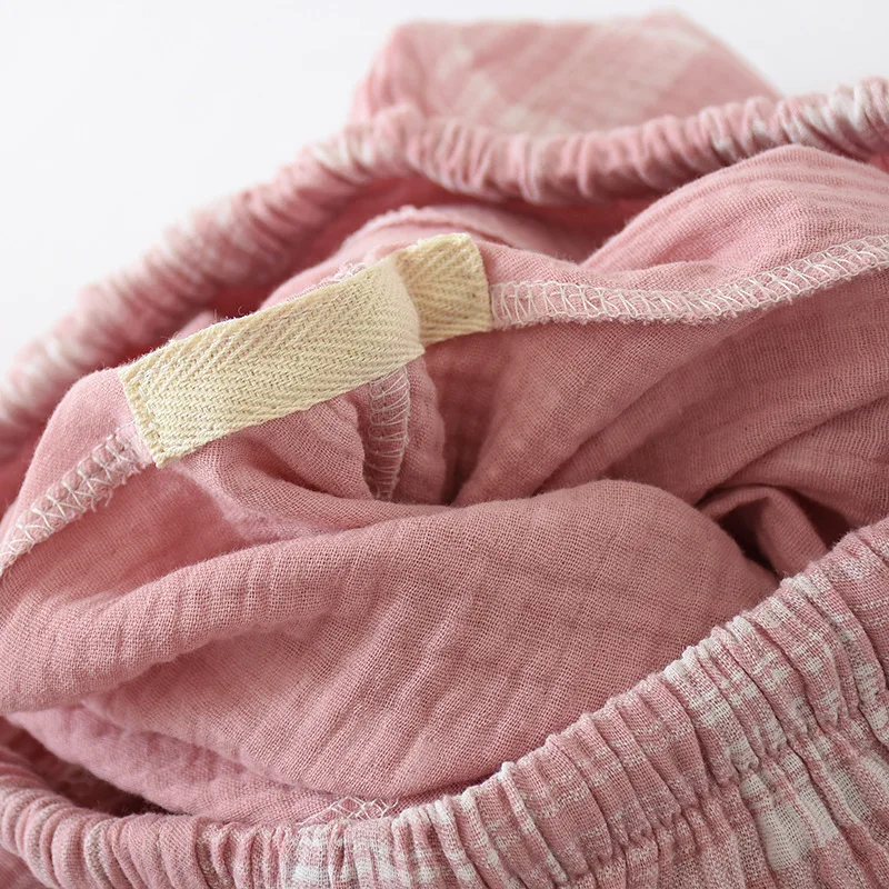 Летние женские пижамы 100% хлопковые штаны мужские и клетчатые брюки свободные