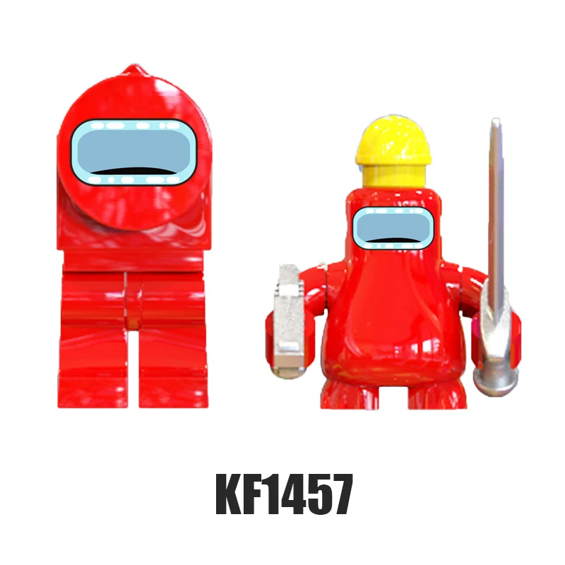 

One Set /8Pcs Amonges Us Hot Game Mini Building Blocks Cartoon Figures Christmas Gift Cute Red Small Toys For Children KF6130