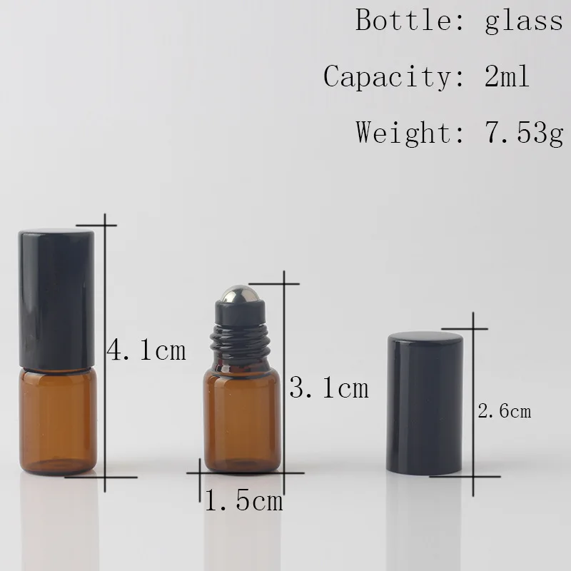 2ml amber jaffa flask with golden black lid empty aluminium ball perfume bottle | Красота и здоровье
