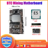 btc x79 cpu kit xeon mining motherboard set 5 pcie pci e express 3 0 x8 slots ddr3 memory support 3060 gpu graphics video card