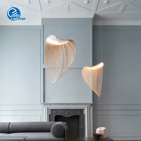 Современная декоративная люстра из итальянского дерева с улиткой, деревянный подвесной светильник LED18W, потолочные лампы для гостиницы, гос...