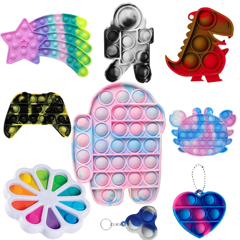 

Funny Lot SizeToy Fidget Toys Push Bubble School Bag Board Pendant Hot Sale Adult Pop Decompression Toy Children Anti-Stress