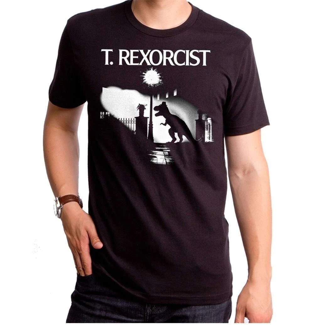 2018 лучшие футболки тираннозавр T Rexorcist sad rex dinosaur like The Exorcist футболка S 2XL Топ