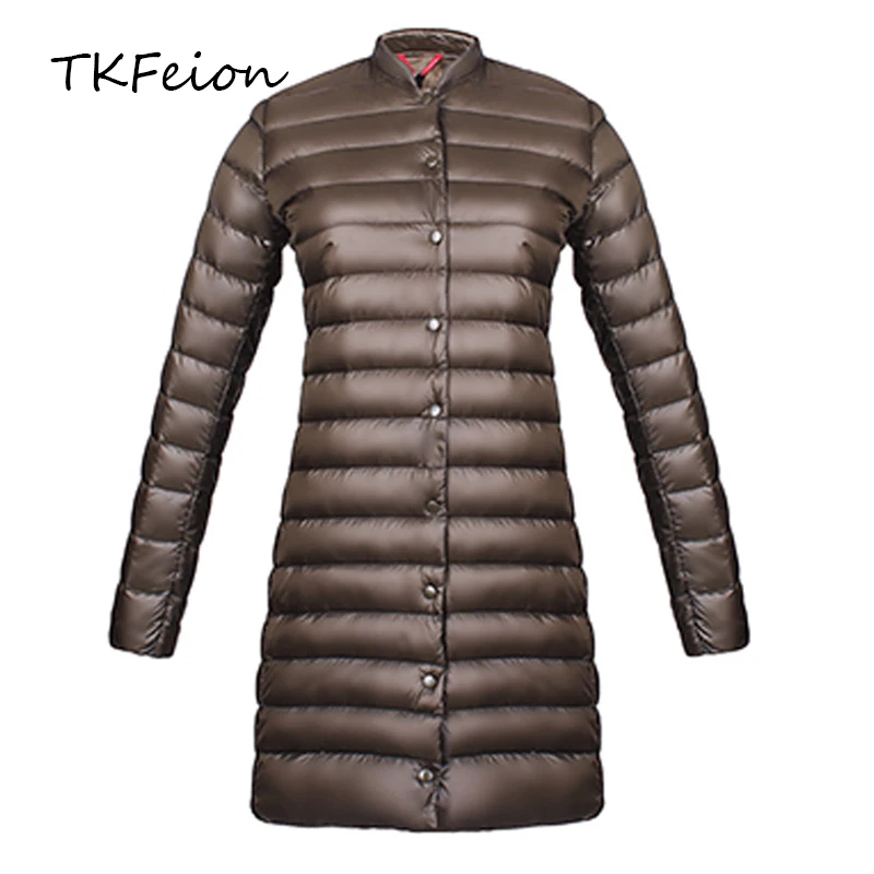 Женская Осенняя куртка на утином пуху легкая тонкая 2019 весенняя модная женская