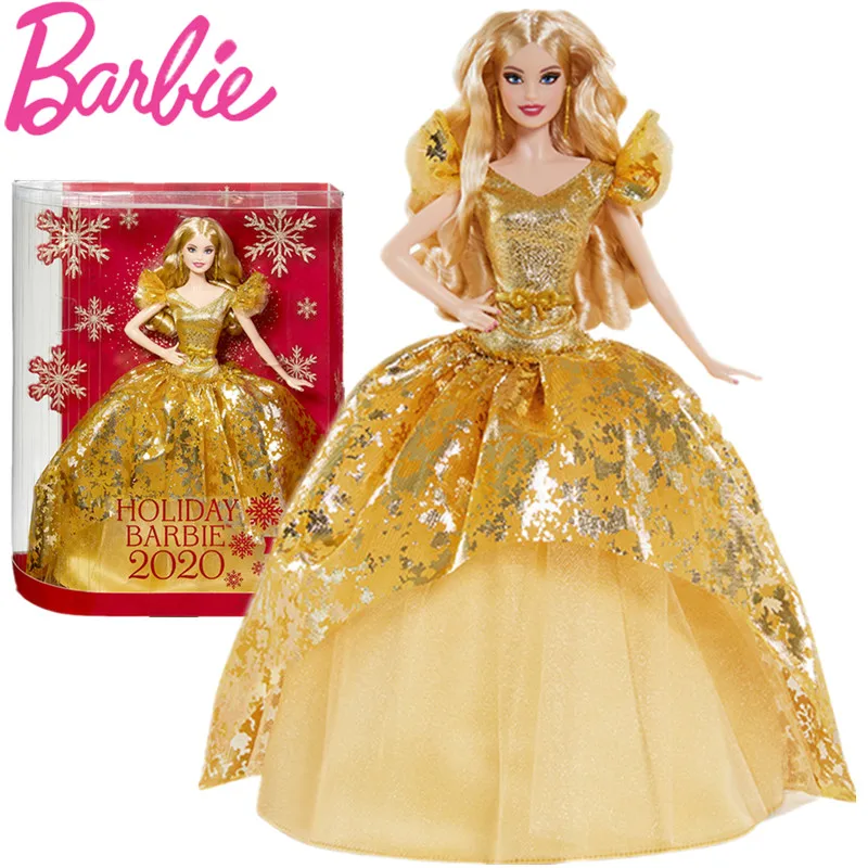 Оригинальный Барби праздник 2020 Золотое Платье коллекционеры кукол издание для