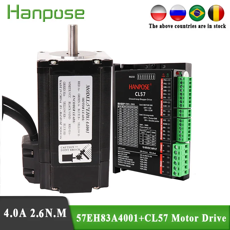 Passo para Impressora 3d 57×83 mm 2.6n. m 57eh83a4001 Mais Cl57 Circuito Fechado Servomotor 57cme26 Kit Cnc Nema23-motor de Acionador do motor