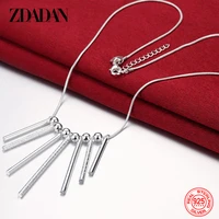 zdadan 925 sterling silver long bar necklace for women charm wedding jewelry gift