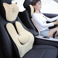 car headrest pillow auto neck washable cushion flannel car lumbar pillow mesh slow rebound head restraint for gaming chair