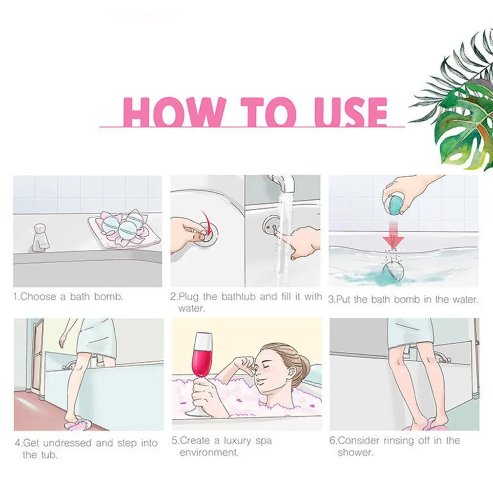 Бомба для ванны 40 г/60 г шарик соли осветляющая кожу омоложение домашний отель